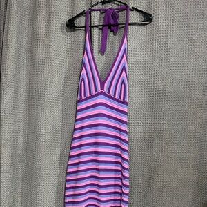 Target Purple and Pink crocheted like striped dress Dress